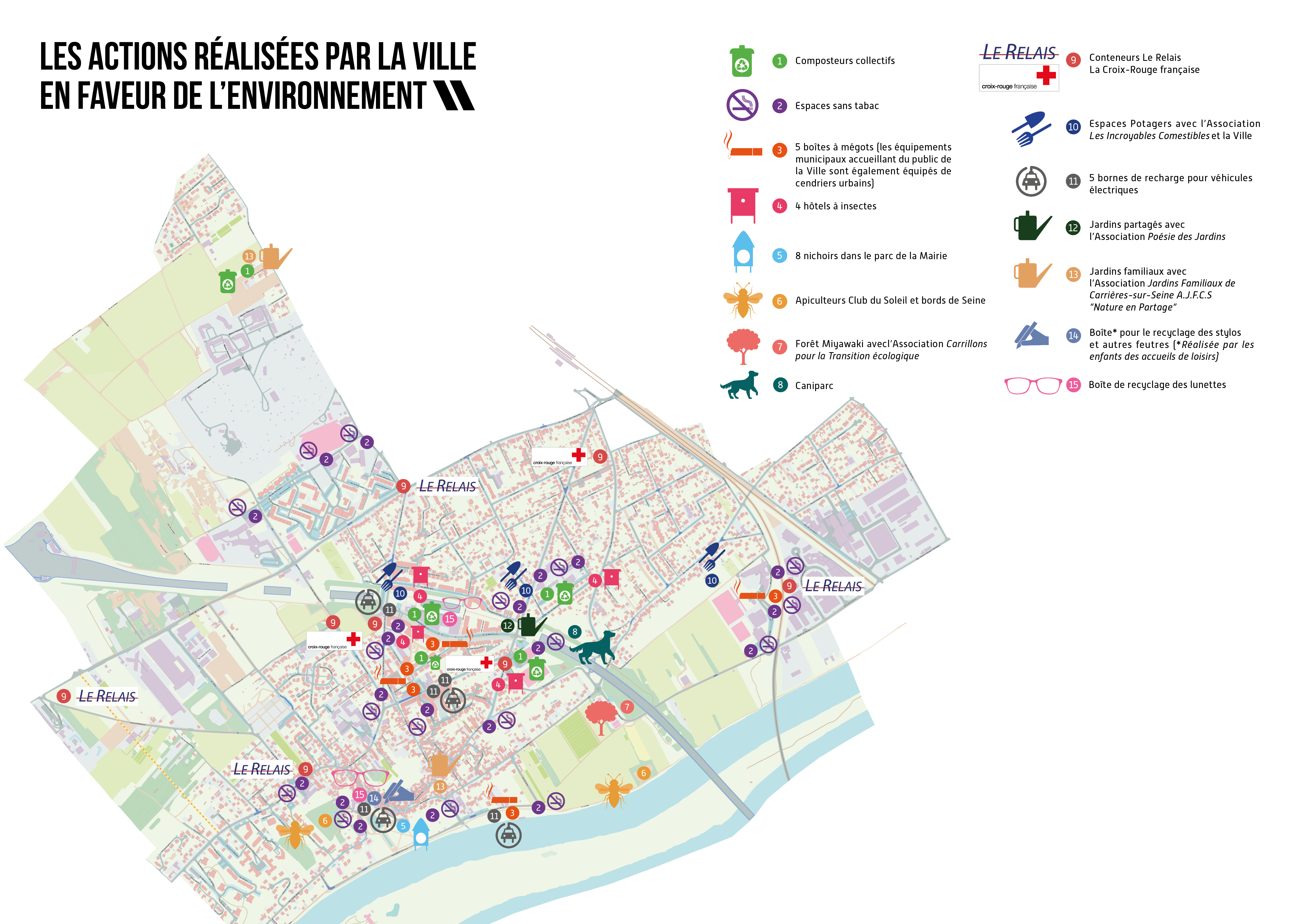 Carte des actions de la Ville pour l'environnement