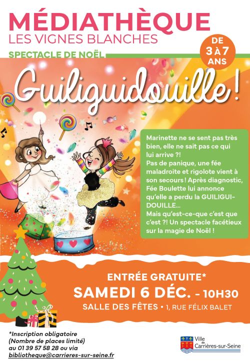 Affiche médiathèque spectacle de noel 