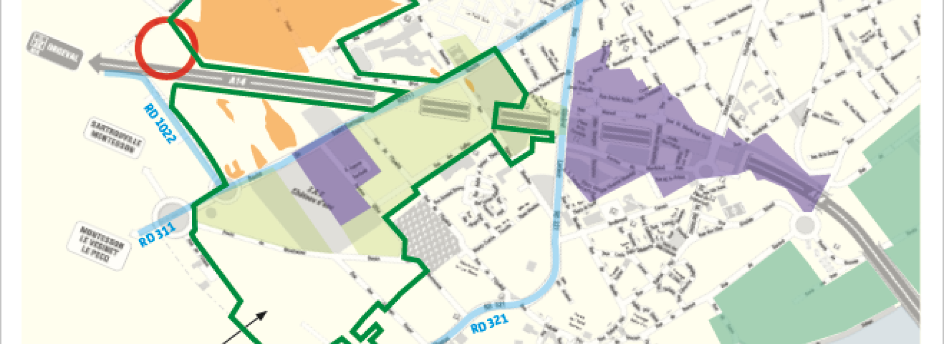 Carte du Périmètre de l'opération d'aménagement envisagée 