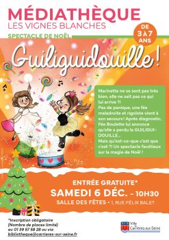 Affiche médiathèque spectacle de noel 