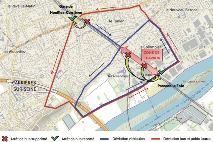 Travaux en cours rue de la Pâture – création d’une piste cyclable
