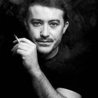 Travail personnel sur portrait masculin en noir et blanc