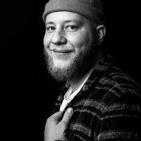 Travail personnel sur portrait masculin en noir et blanc