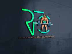 un texte représentant mon logo RFC avec un ours qui soulève une barre olympique